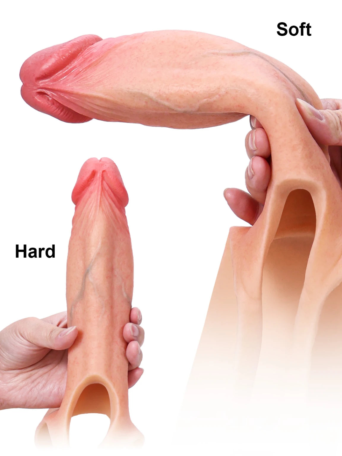 Mesa 7.8" x 2" Wearable Hollow Strap-On Sleeve for ED Support