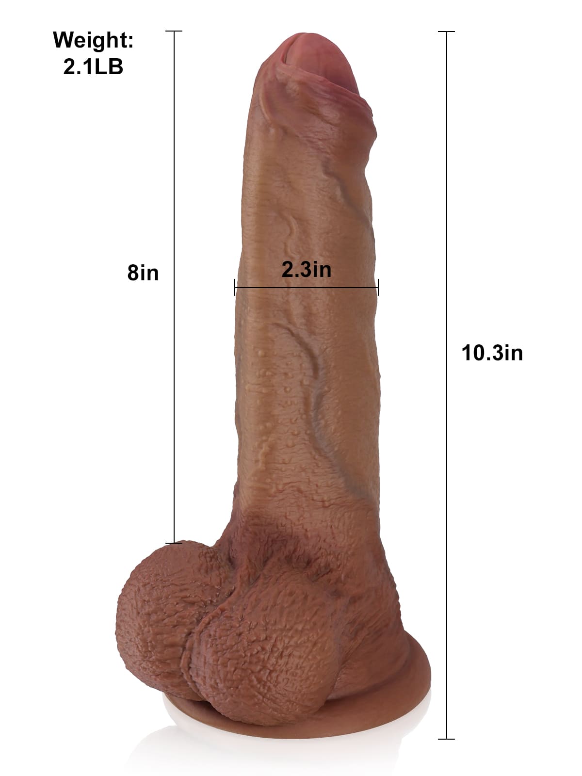 Ailish Soft Brown Realistic Huge Thick Dildo- 10*2.3 Inch