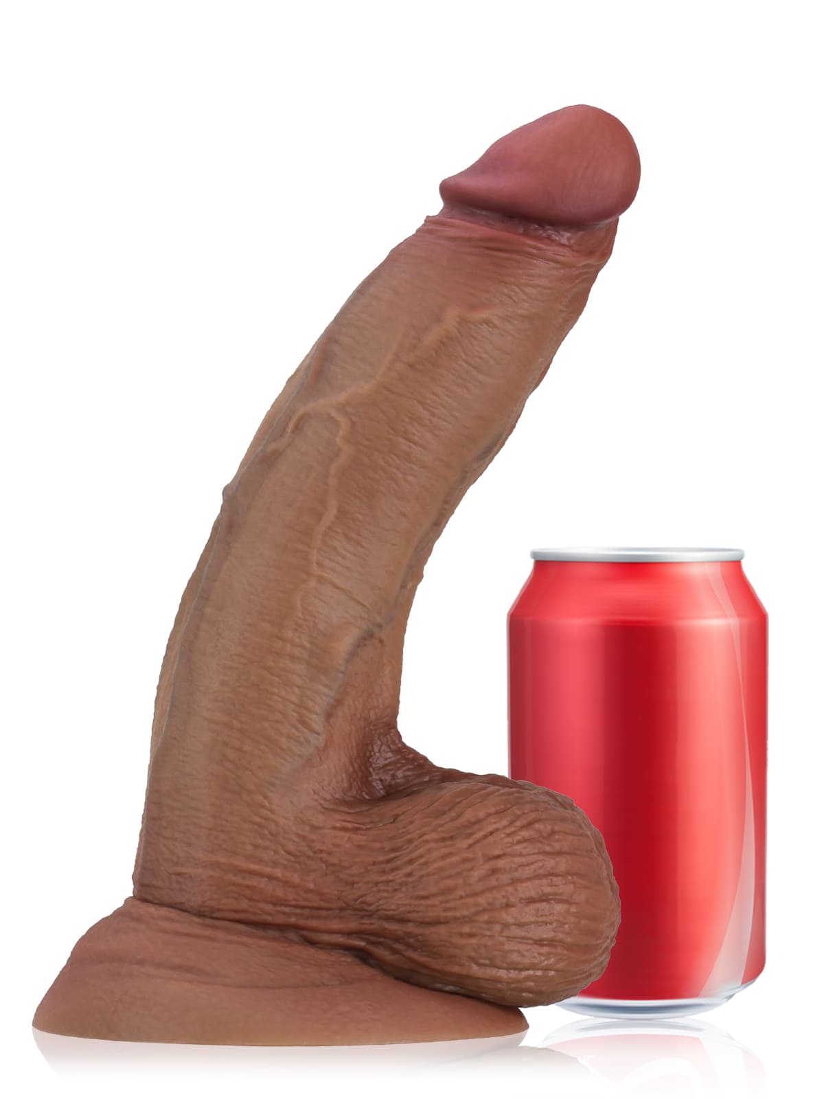 Akon Soft Brown Thick Curved Realistic Dildo- 9.6*1.9 Inch