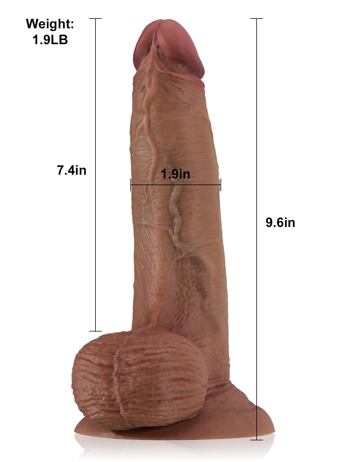 Akon Soft Brown Thick Curved Realistic Dildo- 9.6*1.9 Inch