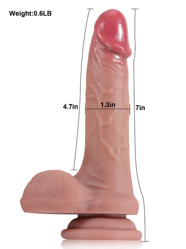 Axis 7.5" x 1.6" Beginner Sliding Skin Dildo with Suction