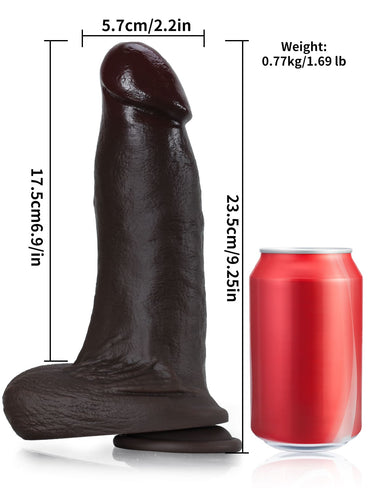 Benedict Black Thick 3 Modes High Frequency Pulsating Dildo- 9.3*2.2 Inch