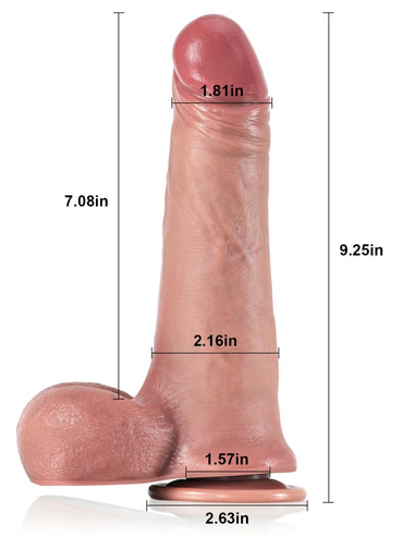 Caleb 9.3" x 2.2" Sliding Skin Dildo with Movable Soft Balls