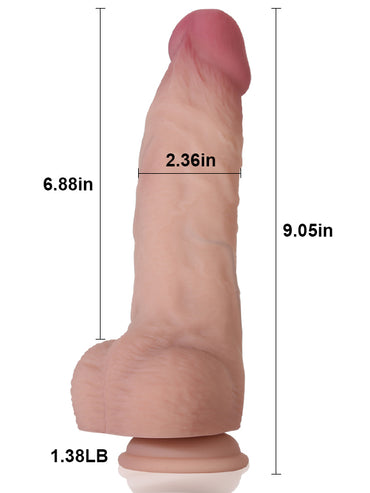 Chico Brown Realistic Thick Fat Dildo - 9*2.3 Inch