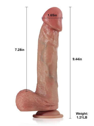 Frankie Thrusting Pulsating Mushroom Head Glans Dildo - 9.4*1.6 Inch