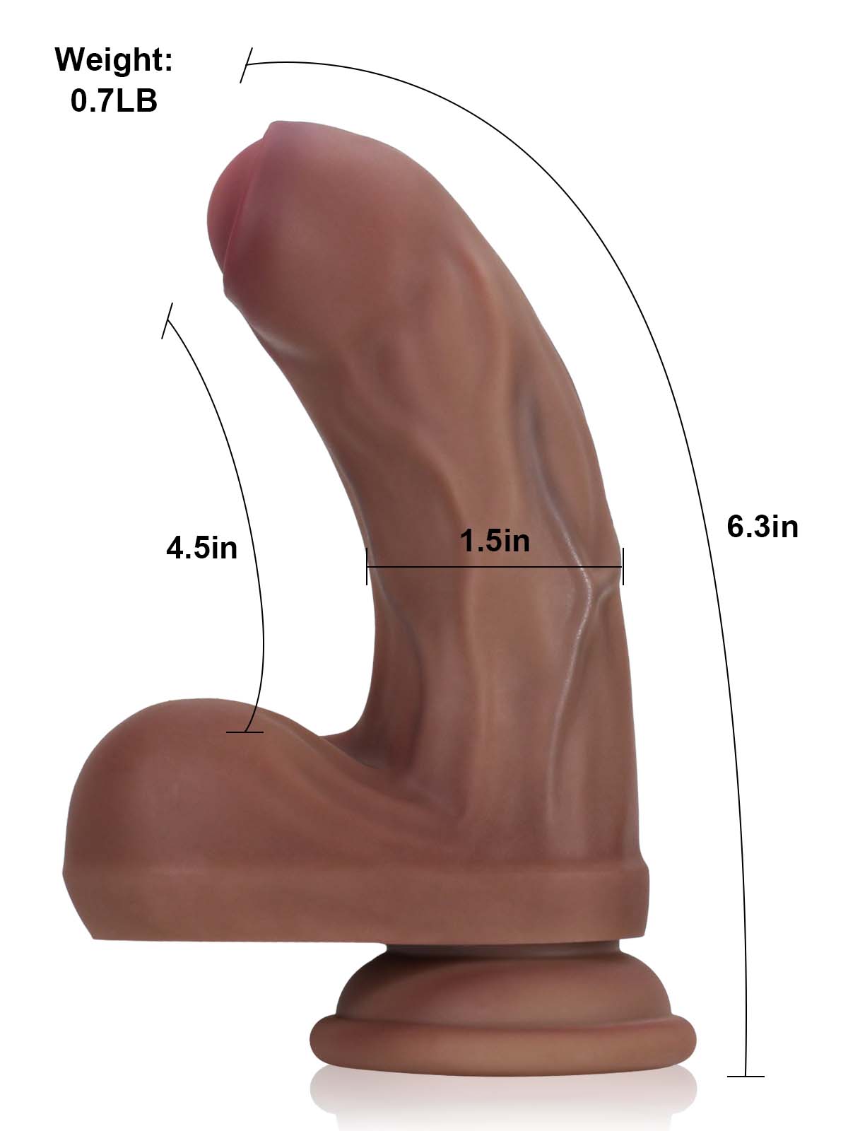GIGI Foreskin Curved Dildo Small Uncircumcised Dildo 6.3 * 1.5 Inch