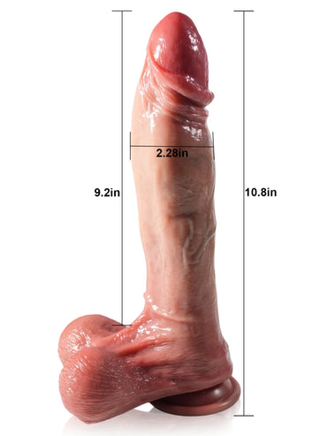 Aurora 10.8" x 2.3" Thrusting Vibrating Dildo with Realistic Texture