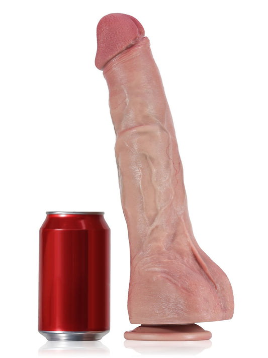 Henry Flesh Huge Anal Dildo With Metal Keel Bendable - 12*2 Inch