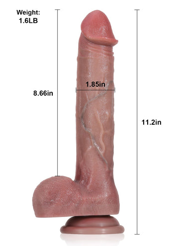 Hunny Brown Huge Thrusting Dildo- 11*1.85 Inch