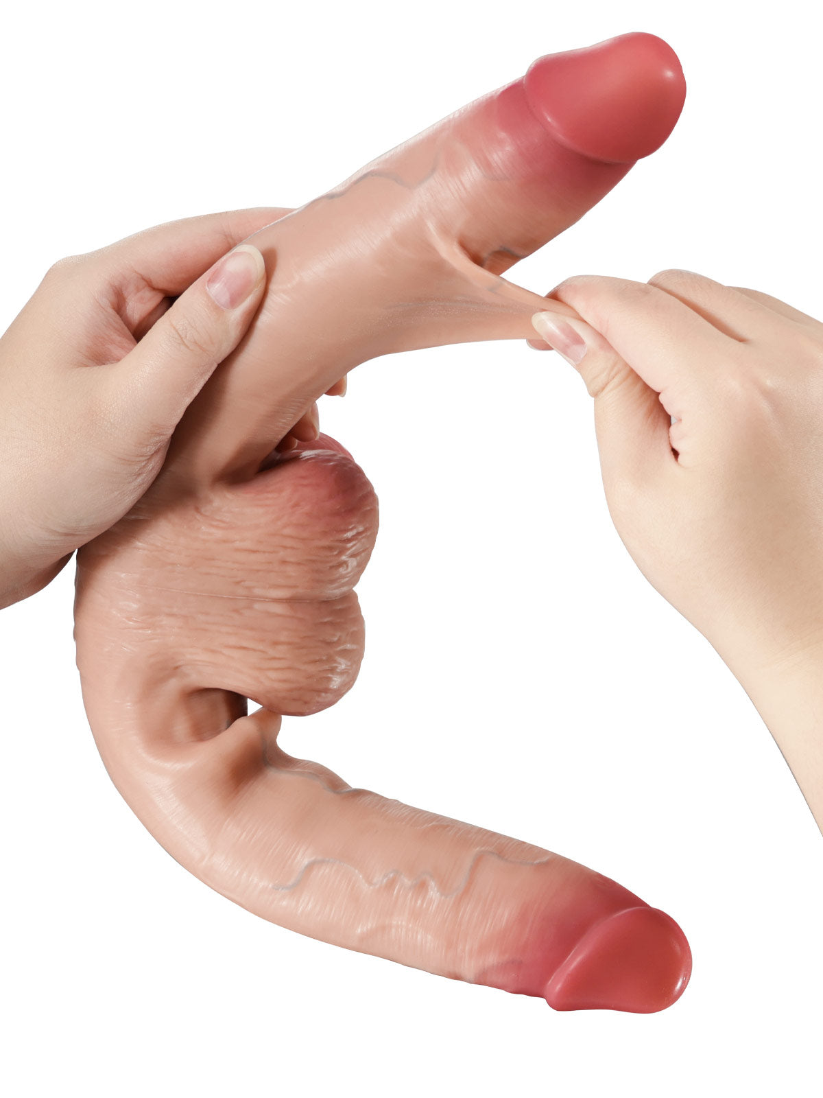 Cute Girlfriends Ride a Sliding Skin Vibrating Double Ended Dildo With Wireless Remote Control