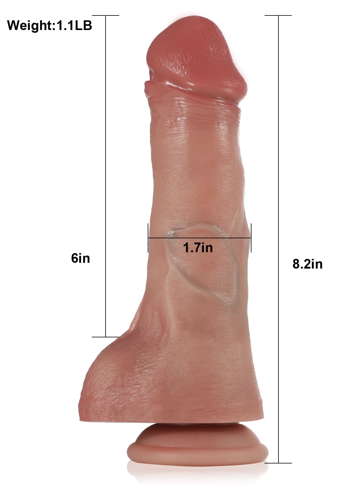 Jake Thrusting Pulsating Vibrating Heating Dildo - 8*1.7 Inch