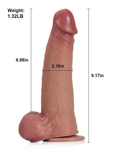 James II Sliding Skin Dildo With Soft Moving Balls - 9*2 Inch