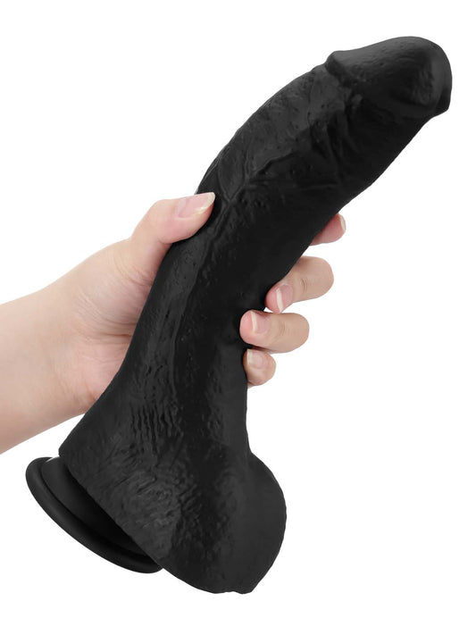 Jason Luv BBC Black Soft Thick Curved Realistic Dildo- 10*2 Inch