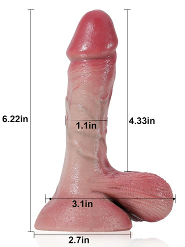 Kevin 6.1" x 1.3" Beginner-Friendly Realistic Dildo with Soft Balls