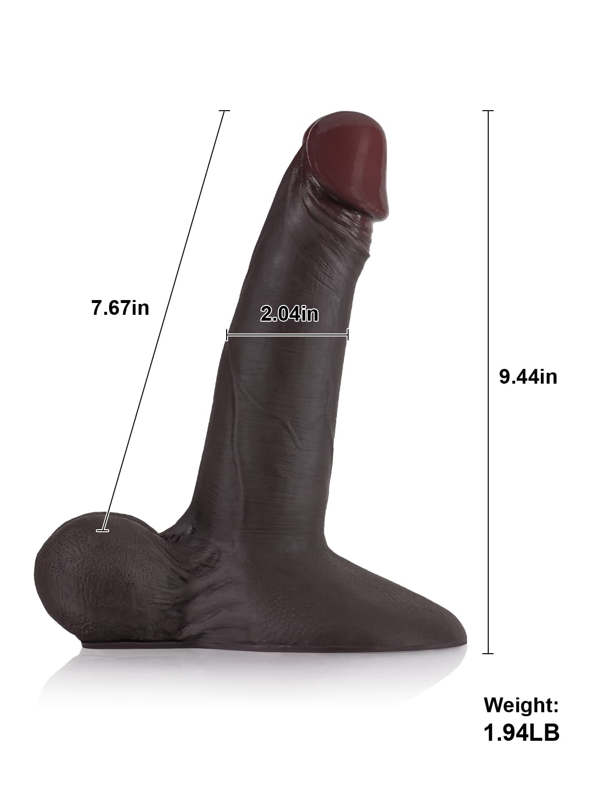Patriot II Sliding Skin Vac-U-Lock Dildo With Moving Balls  & Vac U Lock Suction Cup - 9.4*2 Inch