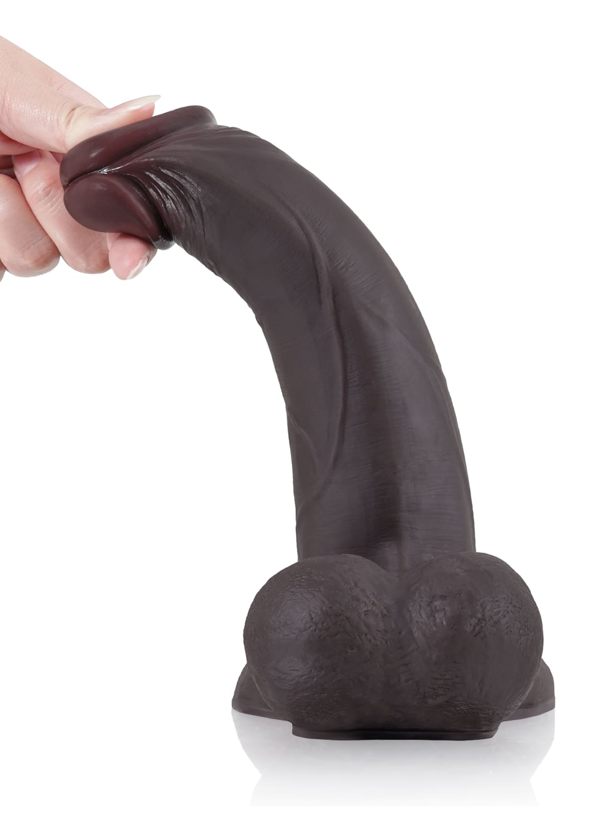 Patriot II Sliding Skin Vac-U-Lock Dildo With Moving Balls  & Vac U Lock Suction Cup - 9.4*2 Inch