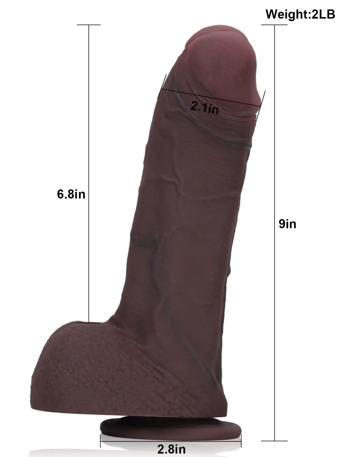 Londo Real Feel Thick Realistic Black Cock Dildo- 9*2.1 Inch