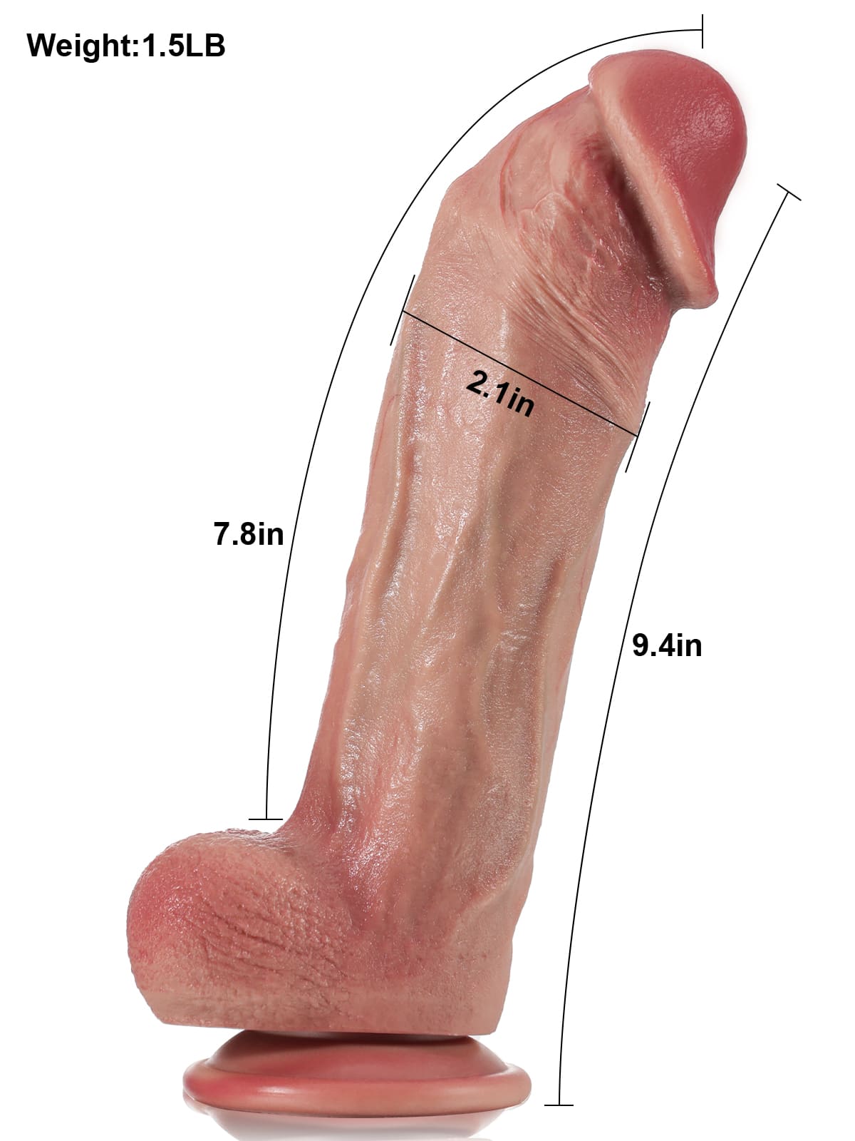 Machete Flesh G Spot Thick Curved Dildo With Metal Keel Bendable - 9*2 Inch