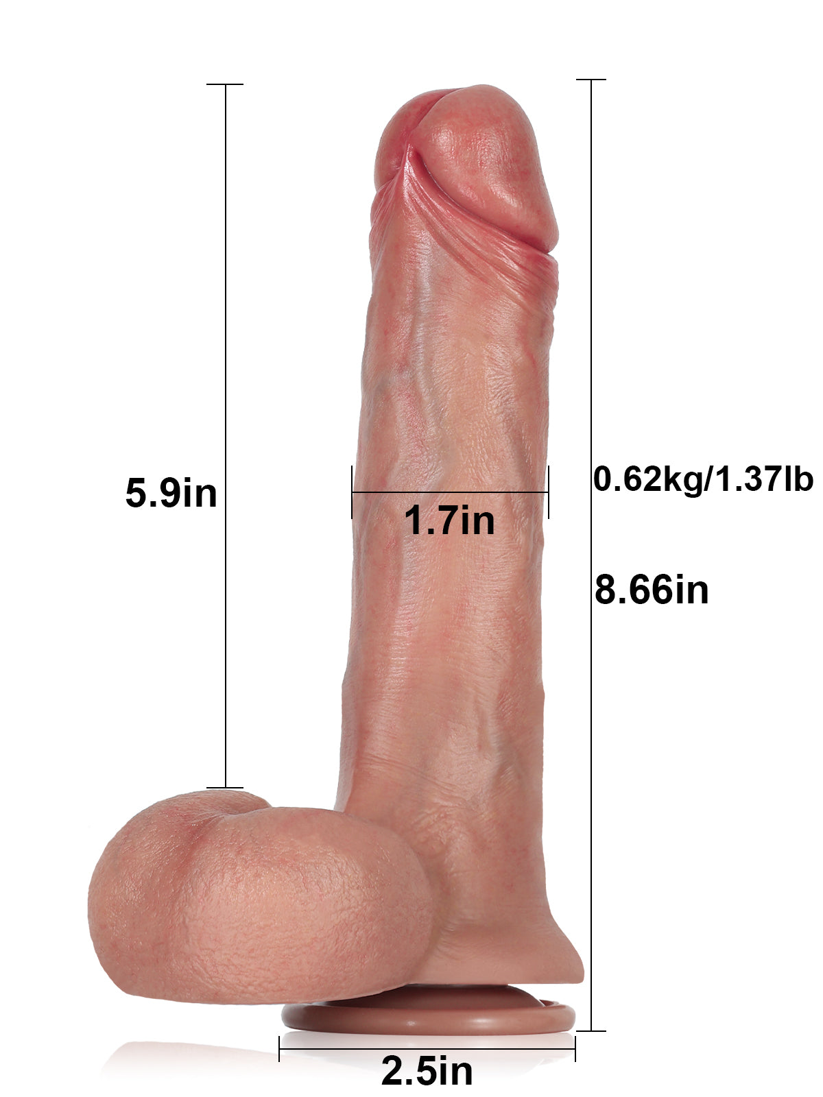 Oliver Realistic Pulsating Thrusting Dildo - 8.6*1.7 Inch