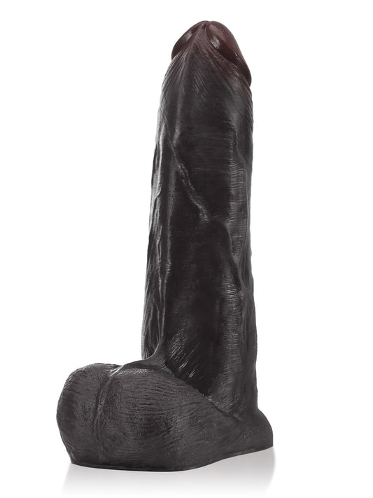 Phantom II BBC Black Thick Sliding Skin Vac-U-Lock Dildo With Moving Balls  & Vac U Lock Suction Cup - 9*2 Inch