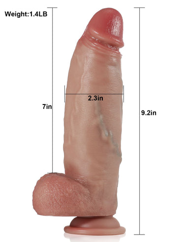Ross Thick Thrusting Pulsating Vibrating Heating Dildo - 9*2.3 Inch