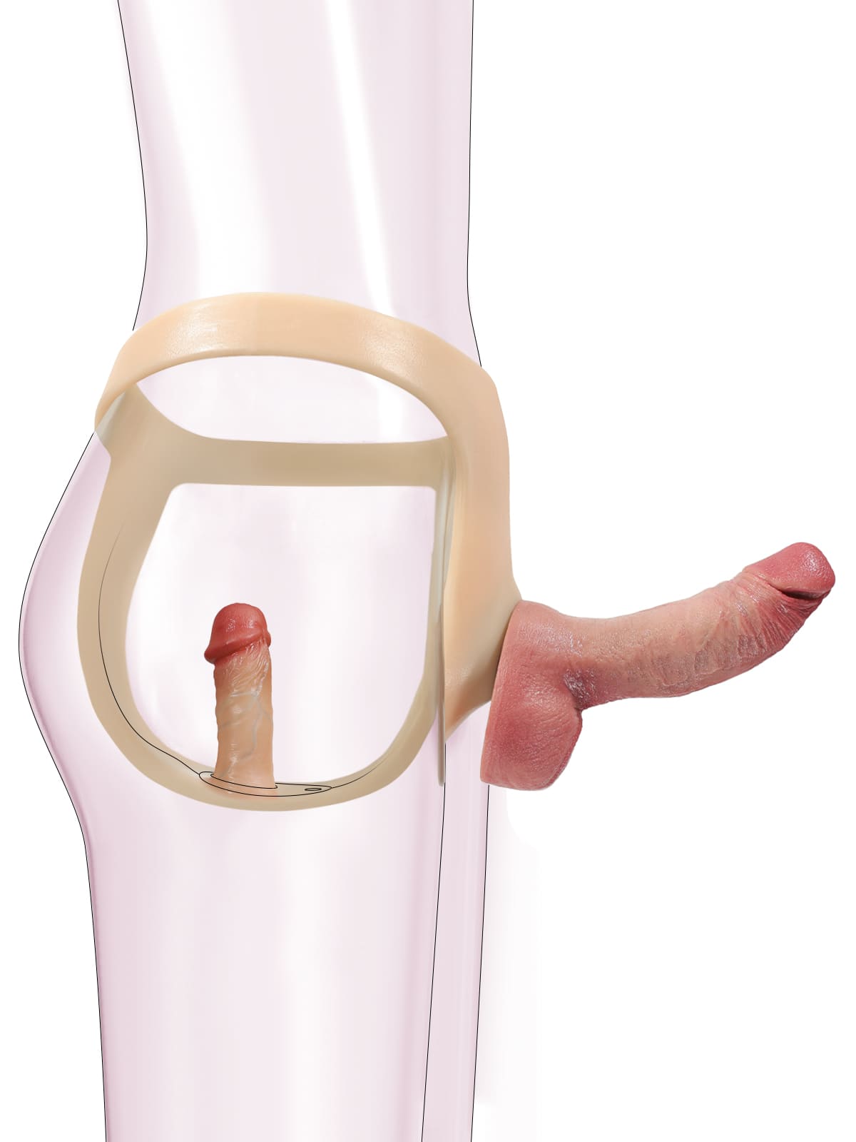 Silicone strap-on with vibrating anal dildo For Suction Cup Dildo (Replaceable dildo not included)