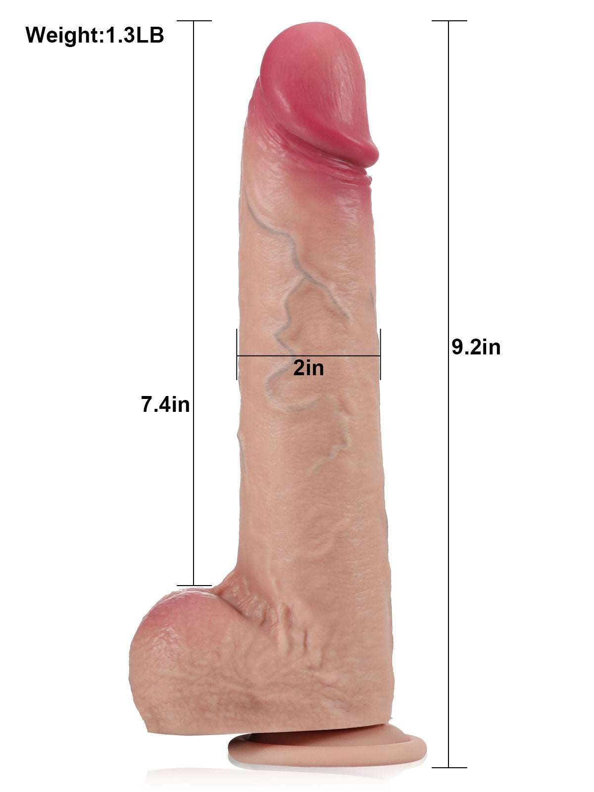 Baron Flesh Huge Sliding Skin Vibrating Dildo- 9*2 Inch