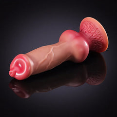 10.62" Brown Silicone Fantasy Dog Dildo with Big Knot & Pointed Tip-1