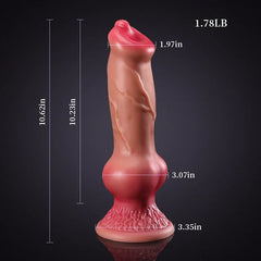 10.62" Brown Silicone Fantasy Dog Dildo with Big Knot & Pointed Tip-2