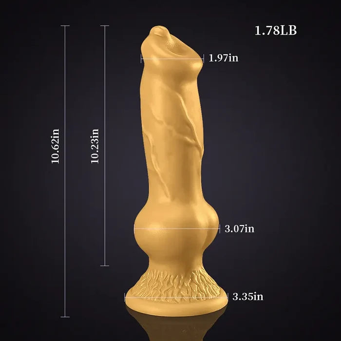 10.62" Brown Silicone Fantasy Dog Dildo with Big Knot & Pointed Tip-9