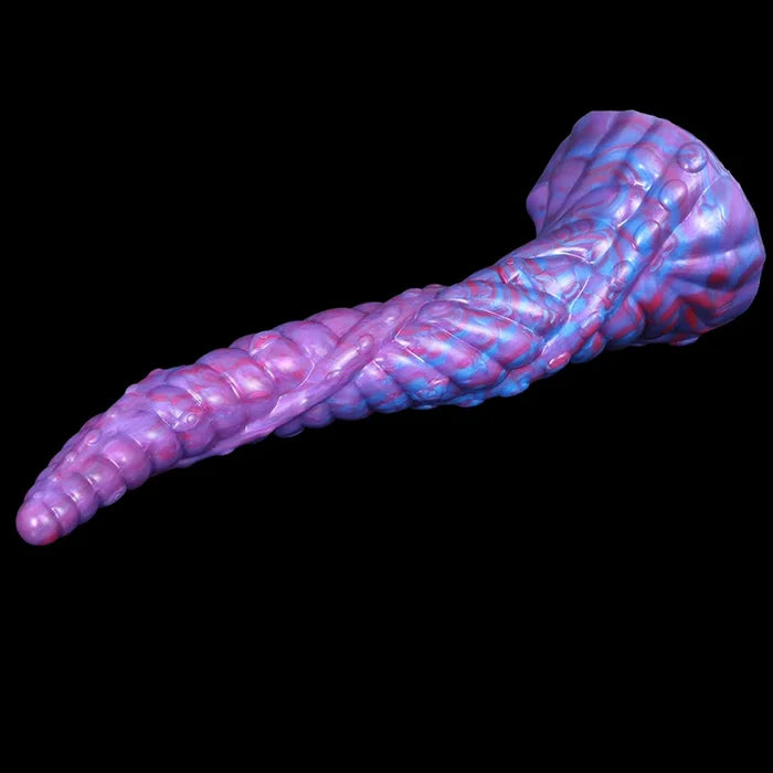 11" Purple Silicone Tentacle Monster Dildo with Tapered Tip & Spiral Textured Shaft-5