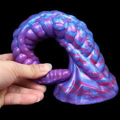 11" Purple Silicone Tentacle Monster Dildo with Tapered Tip & Spiral Textured Shaft-8