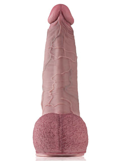 Granite 16" x 3.7" Giant Thick Curved Huge Dildo With Swollen Balls-6