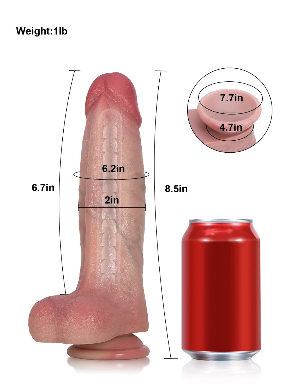 Las Vegas 8.5" x 2" Bendable Tapered Ridged Real Feel Dildo-2