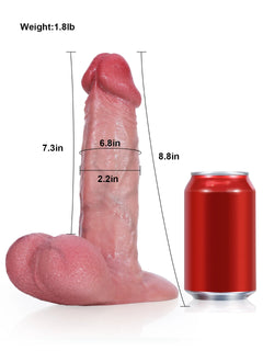 Tulsa 8.8" x 2.2" Angled Vac-U-Lock Real Feel Dildo-2