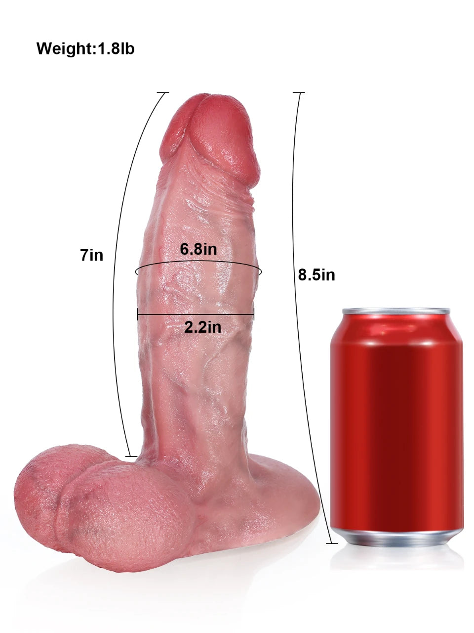 Trenton 8.5" x 2.2" Balanced Vac-U-Lock Dildo with Full Balls