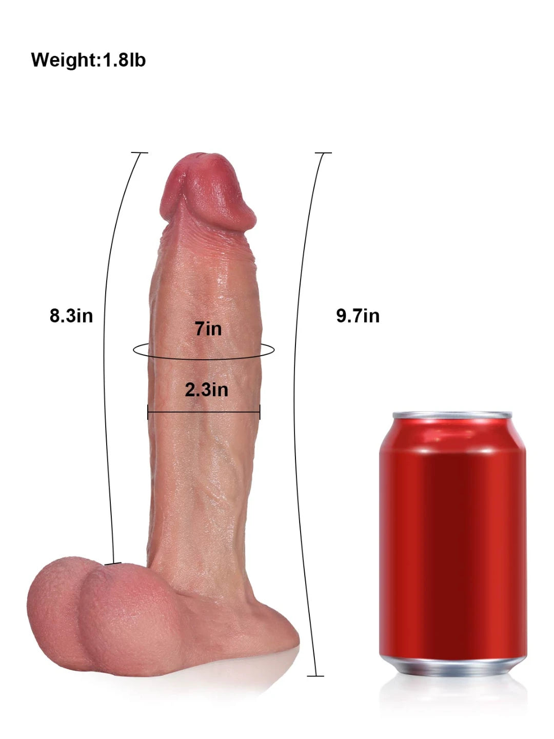 Elrond 9.7" x 2.3" Curved Vac-U-Lock Dildo with Swinging Balls