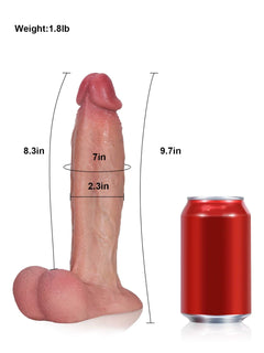 Elrond 9.7" x 2.3" Curved Vac-U-Lock Dildo with Swinging Balls-2