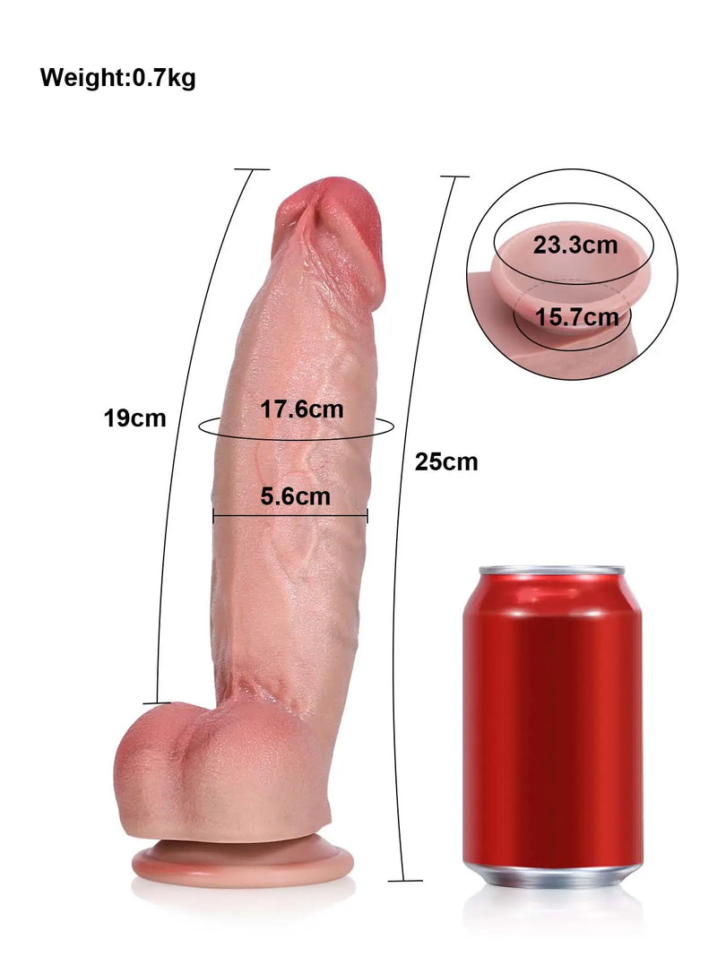 Anders 9.8 x 2.2 Thick Realistic Dildo with Full Rounded Head & Suction Base-3