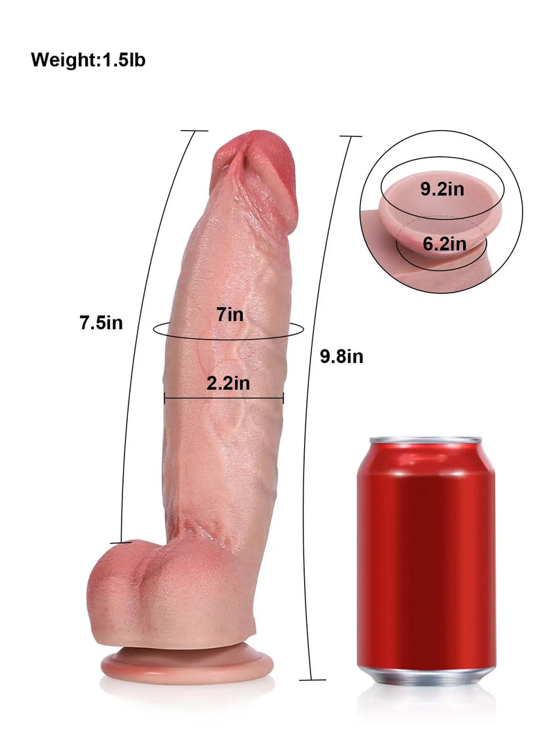 Anders 9.8 x 2.2 Thick Realistic Dildo with Full Rounded Head & Suction Base-2