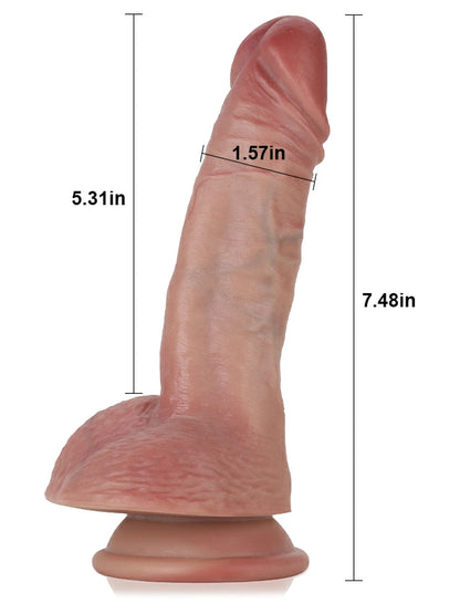 Andrew 7.5" x 1.6" Textured Realistic Dildo with Soft Balls