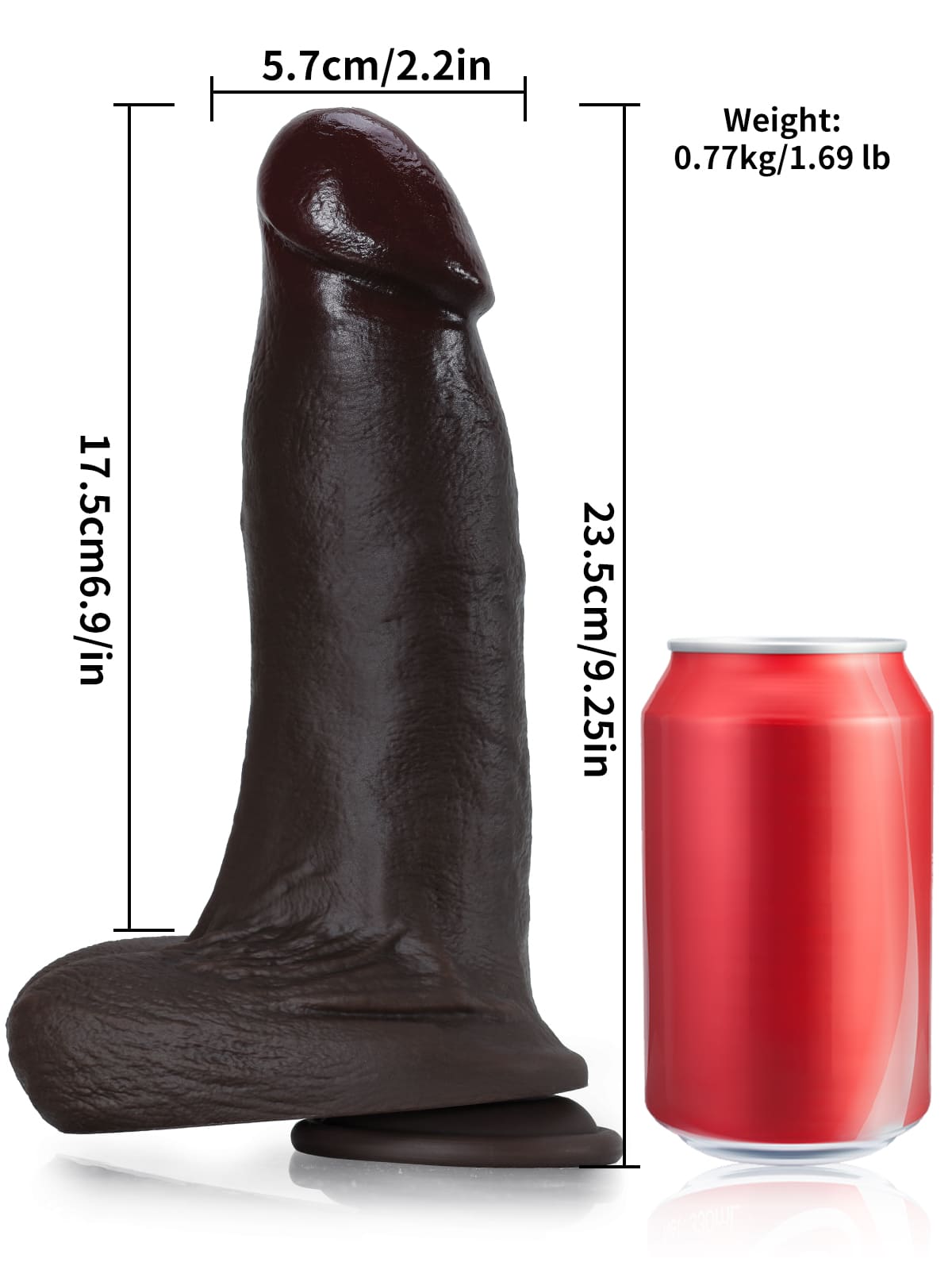 Benedict Black Thick 3 Modes High Frequency Pulsating Dildo- 9.3*2.2 Inch