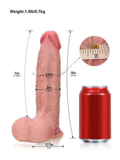 Blake 9 x 2 Textured Realistic Silicone Dildo with Pronounced Urethral Ridge & Suction Base-2