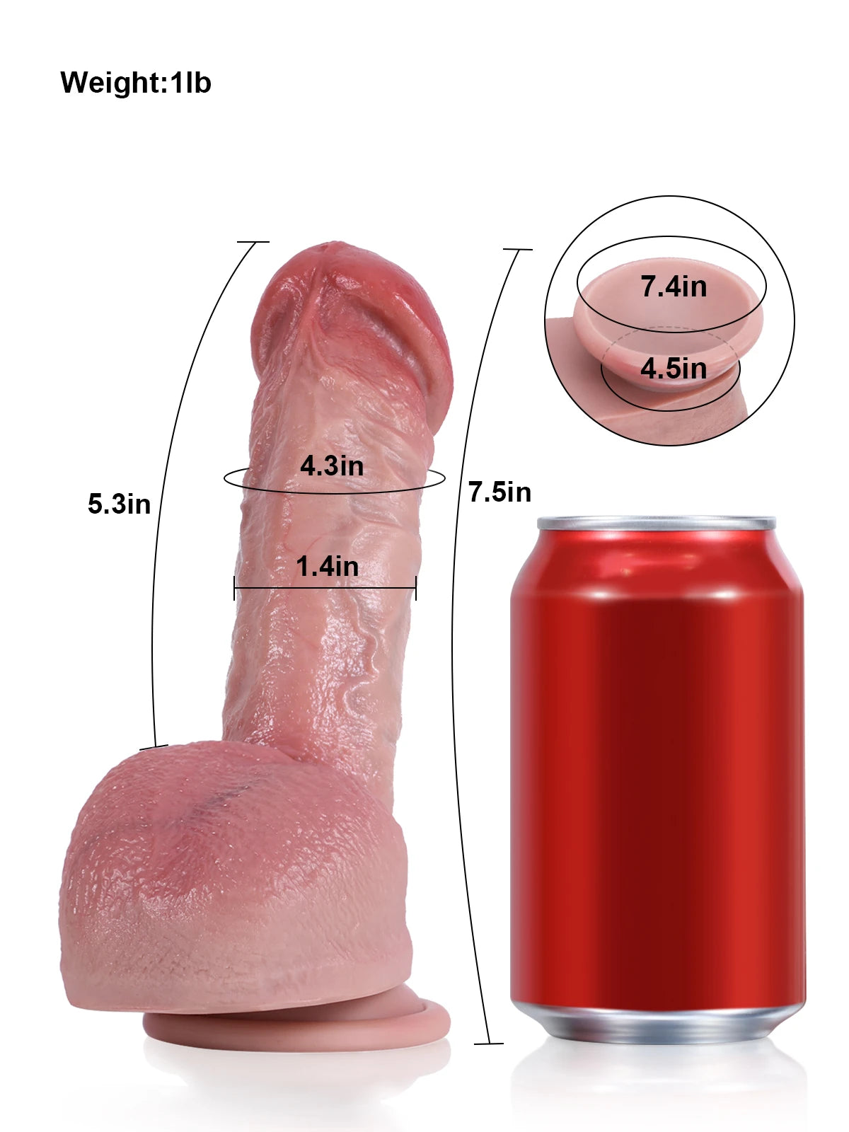 Dayton 6.2" x 1.4" Compact Realistic Dildo with Pronounced Head