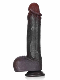 Brandon 9.5 x 1.8 Slim Black Realistic Dildo with Flared Head & Suction Base-1