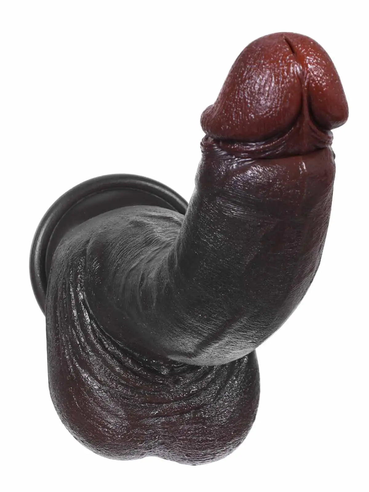 Brandon 9.5 x 1.8 Slim Black Realistic Dildo with Flared Head & Suction Base-6