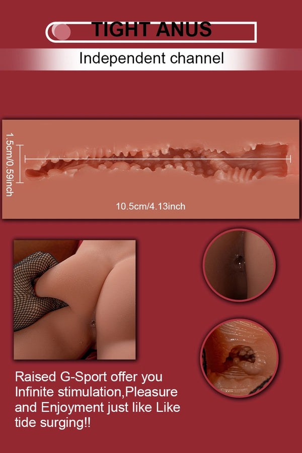 Caleb 9LB TPE Male Sex Torso with Big Butt & 6.69" Telescoping Dildo, 4 Speeds-7