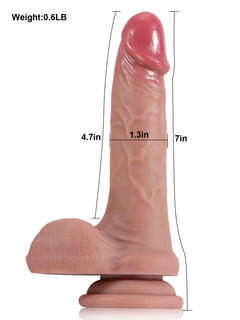 Carolina 7.5" x 1.6" Beginner Sliding Skin Silicone Dildo with Strong Suction Cup-2