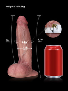 Clark 8.7" x 2.2" Thick Dual-Density Realistic Dildo with Vac-U-Lock & Suction Base(Flesh)-2