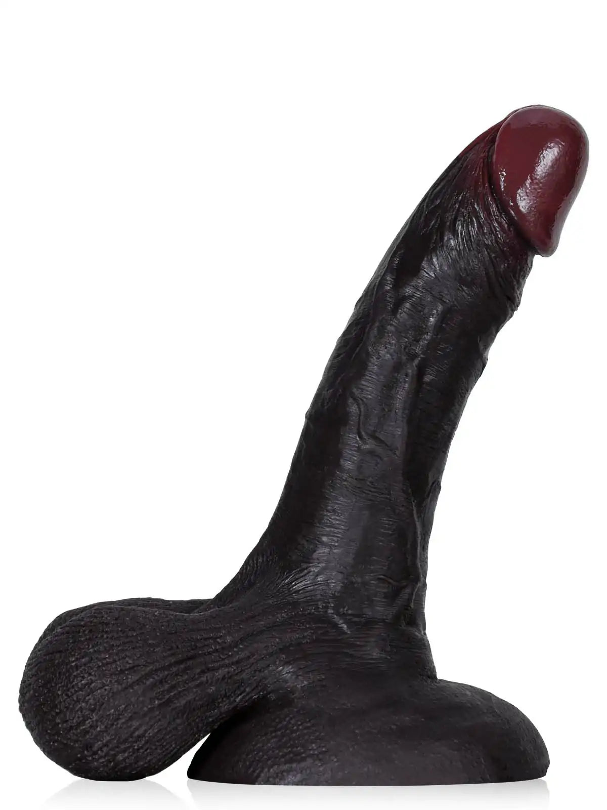 Nolan 8.6" x 1.7" Black Realistic Dildo with Squeezable Swinging Balls & Strong Hands-Free Suction-1